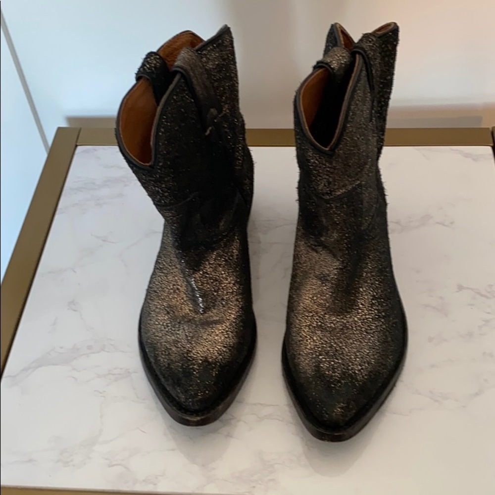 FRYE Billy gold metallic sparkling boots